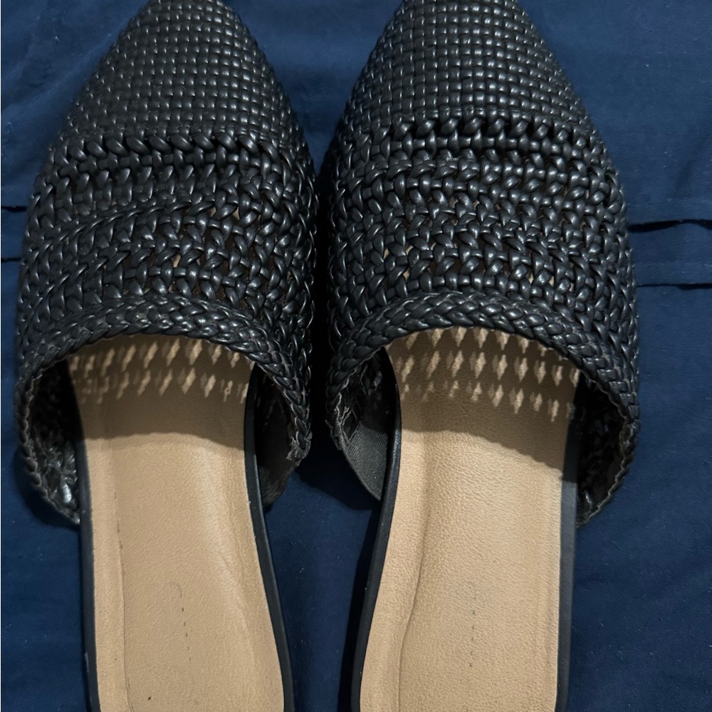 Torrid Black Woven Mules with Textured Design